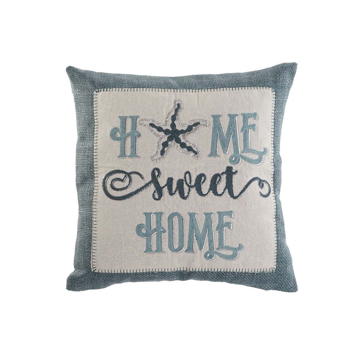 Kudde Home ESPRIT Blå Beige Silvrig Medelhavs 45 x 15 x 45 cm