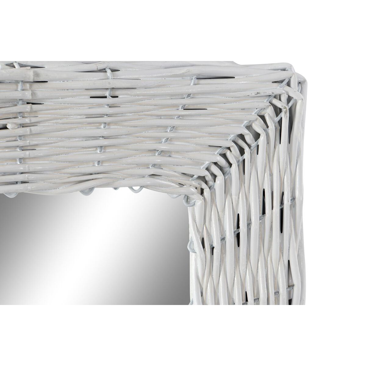 Väggspegel DKD Home Decor Vit Cottage Flätning 43 x 4 x 132,5 cm - 6