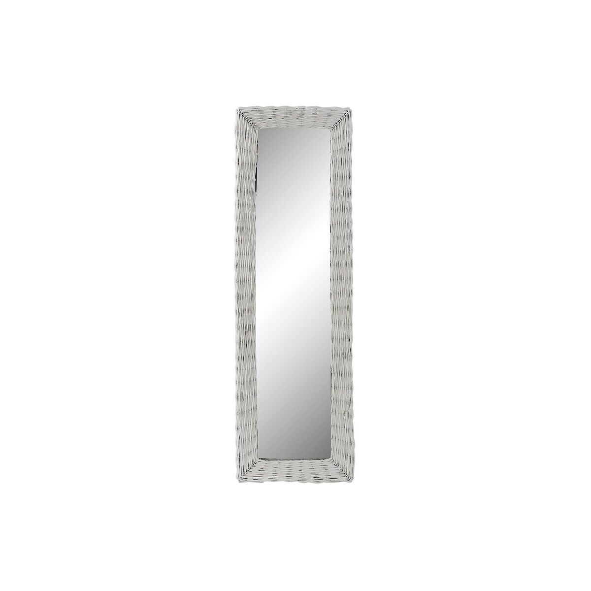 Väggspegel DKD Home Decor Vit Cottage Flätning 43 x 4 x 132,5 cm - 4