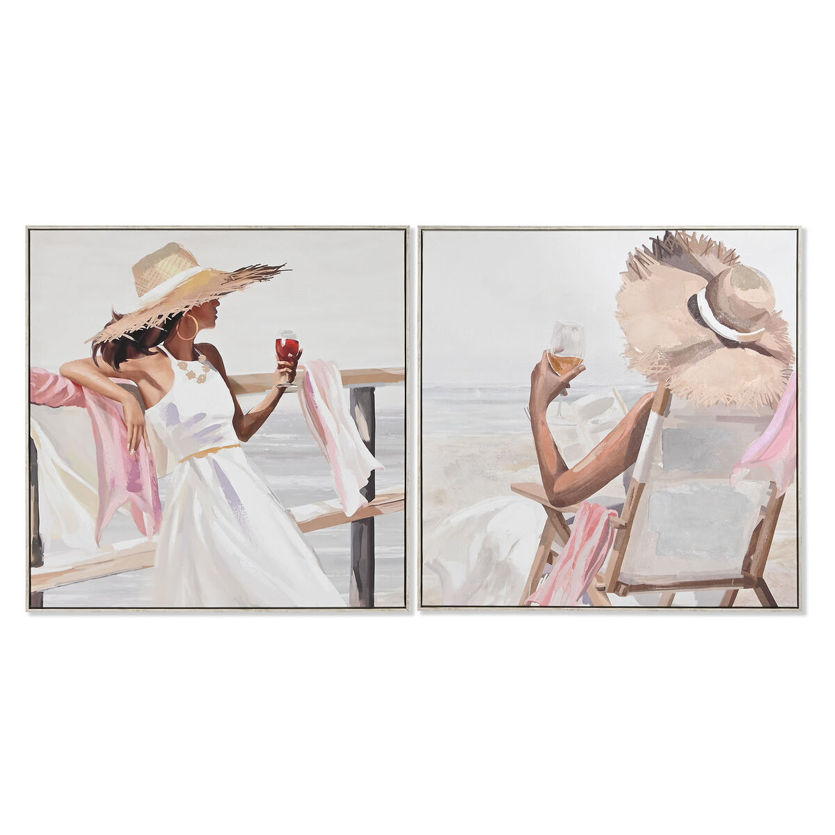 Tavla Home ESPRIT Hatt Medelhavs 80 x 3,5 x 80 cm (2 antal) - 4