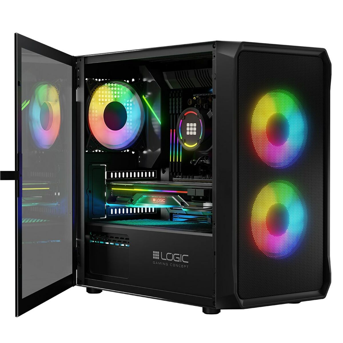 ATX Semitorn Logic PORTOS ARGB Svart - 8