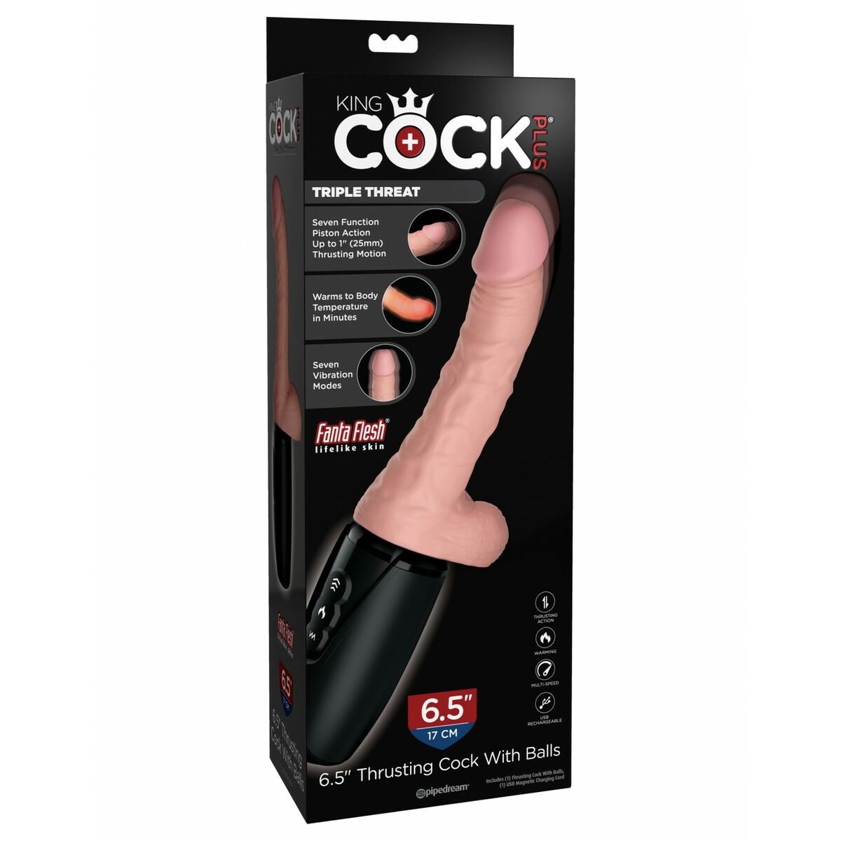 Realistisk dildo Pipedream King Cock Plus ABS TPE Ø 3,6 cm - 2