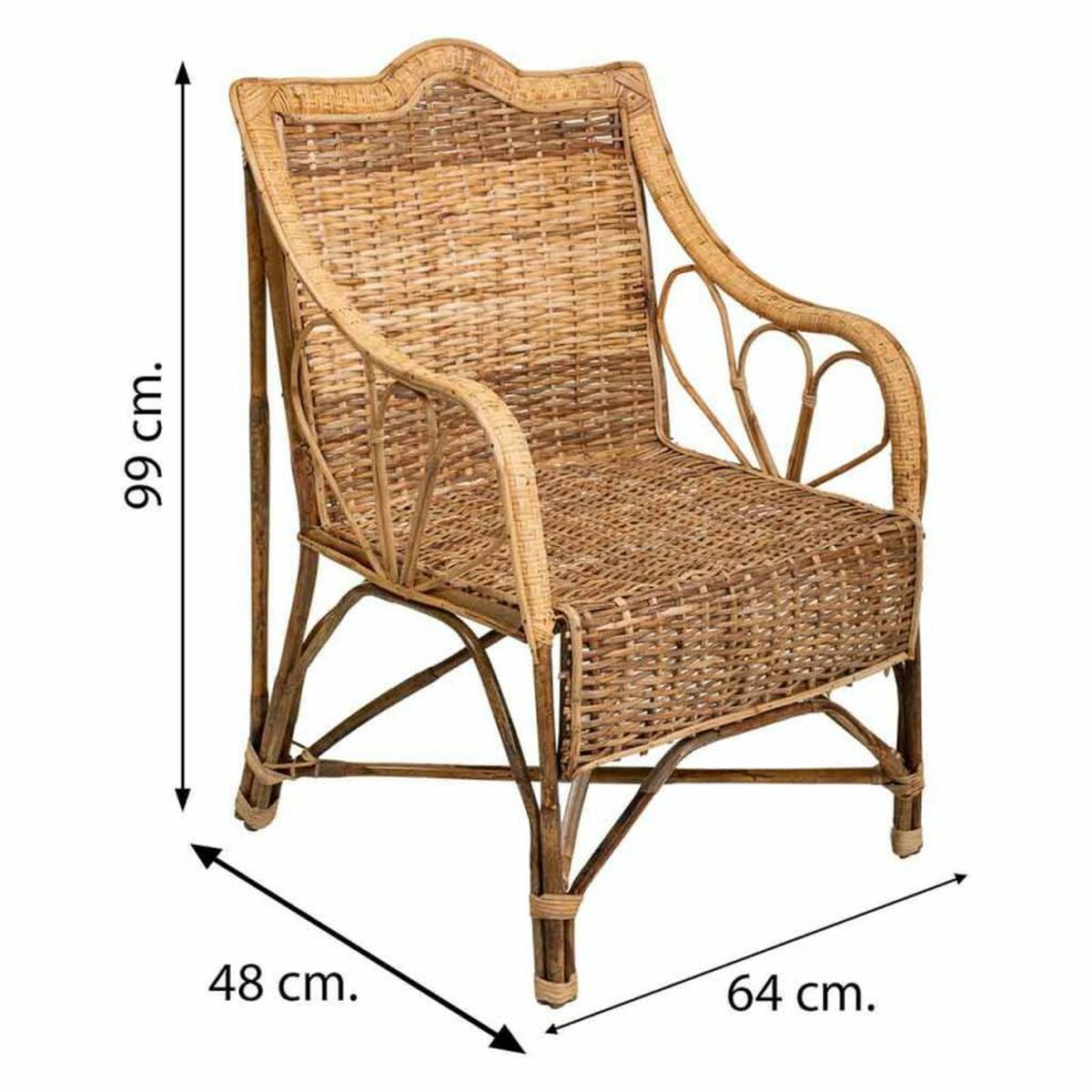Fåtölj Alexandra House Living Naturell 48 x 99 x 64 cm - 8