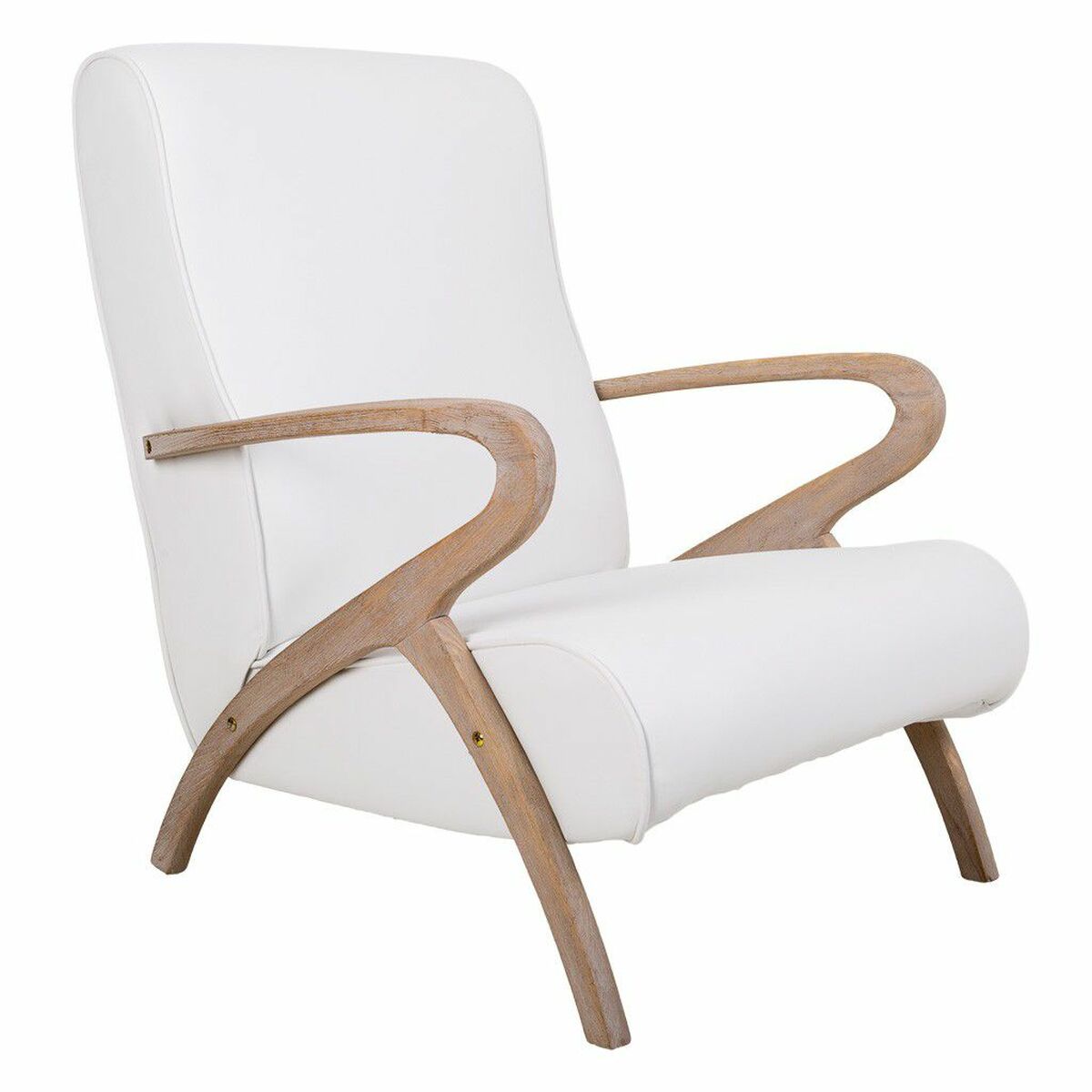 Fåtölj Alexandra House Living Vit 55 x 85 x 57 cm Möbeltapetsering Konstläder
