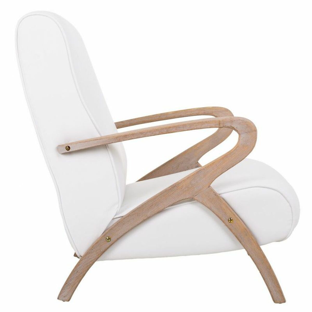 Fåtölj Alexandra House Living Vit 55 x 85 x 57 cm Möbeltapetsering Konstläder - 4