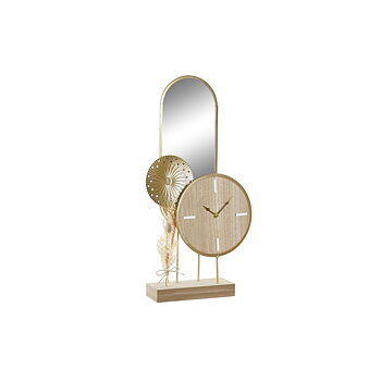 bordsklocka DKD Home Decor Gyllene Naturell