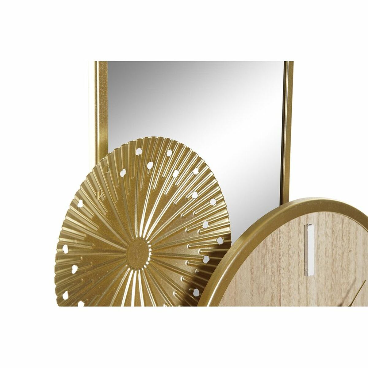 bordsklocka DKD Home Decor Gyllene Naturell - 8