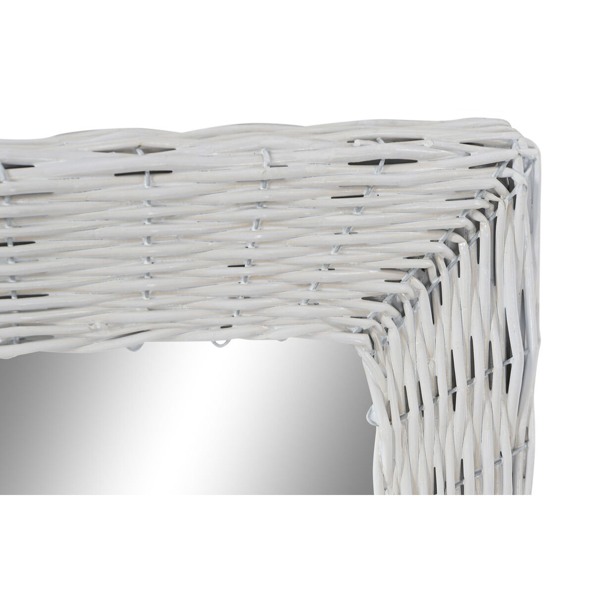 Väggspegel DKD Home Decor Vit Cottage Flätning 53,5 x 4 x 62,5 cm - 3