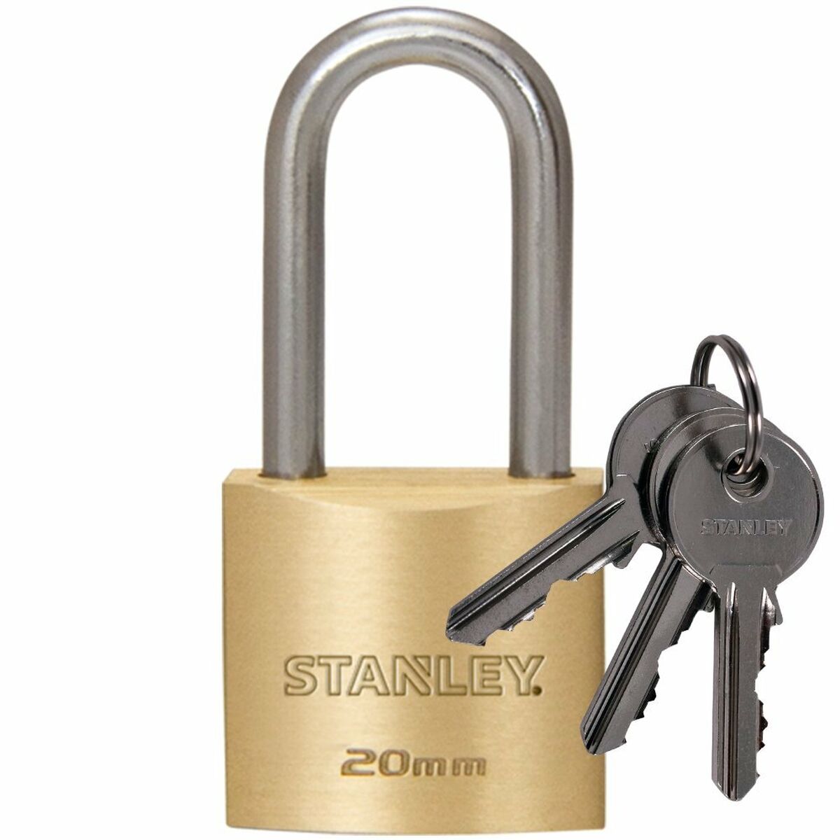 Hänglås med nyckel Stanley Mässing Båge (2 cm) - 4