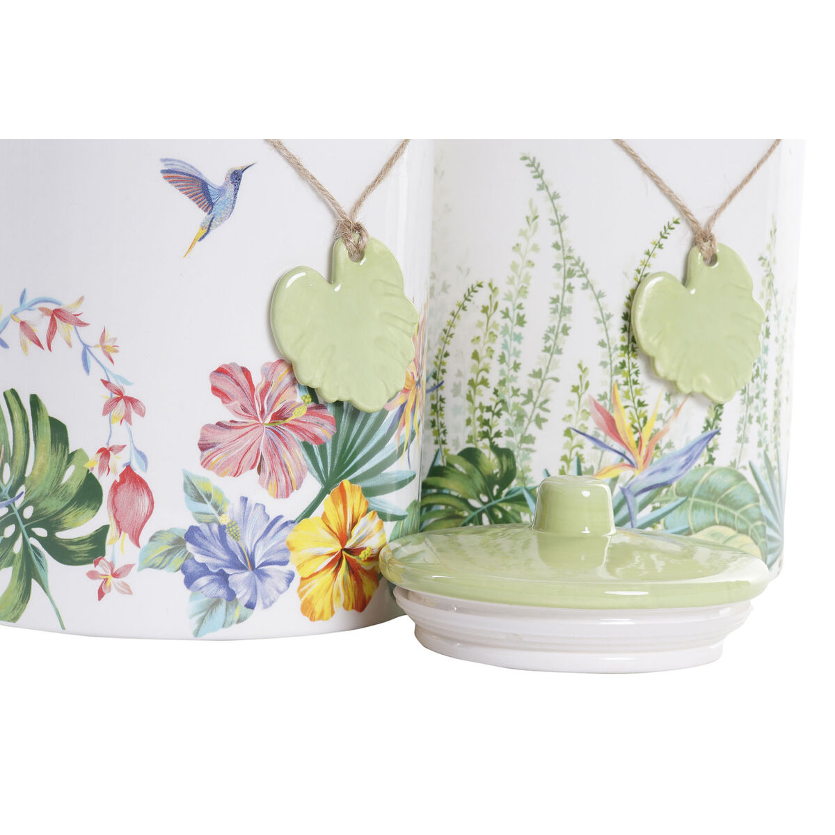 Burk DKD Home Decor Trädgård Multicolour Tropiskt 1 L 12 x 12 x 16 cm (2 antal) - 2
