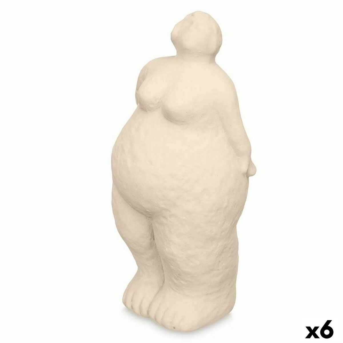 Prydnadsfigur Beige Dolomite 14 x 34 x 12 cm (6 antal) Kvinna Stående