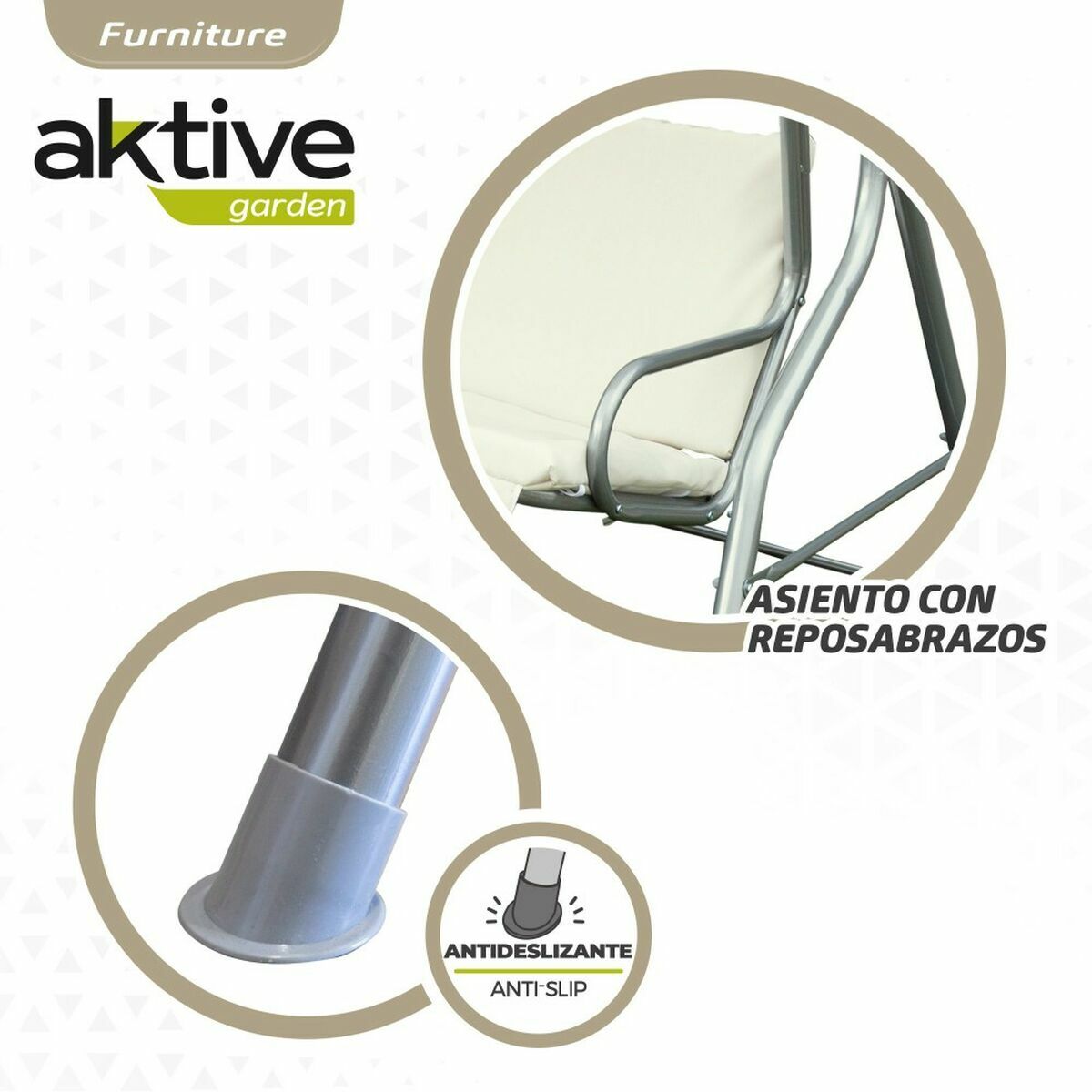 Gungstol/Gunga Aktive 3 platser Elfenben 180 x 107 x 160 cm - 5