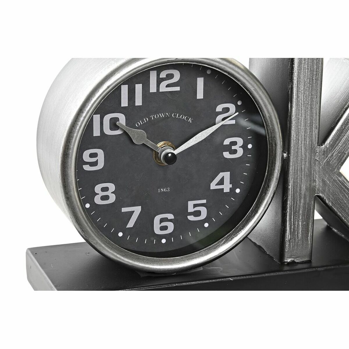 bordsklocka DKD Home Decor Svart Silvrig (2 antal) - 6