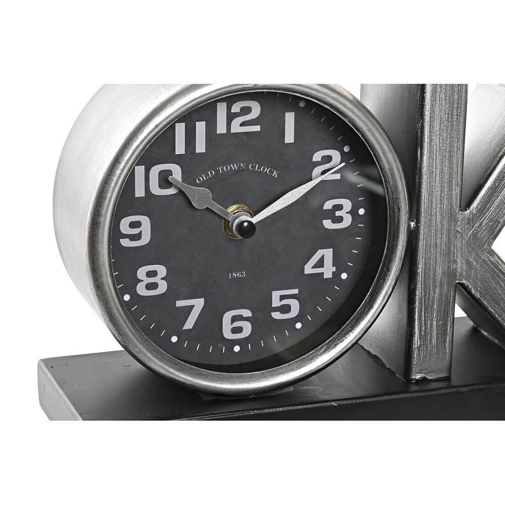 bordsklocka DKD Home Decor Svart Silvrig (2 antal) - 3