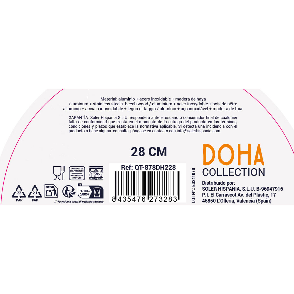 Wokpanna Quttin Doha Smitt aluminium 50 x 28 x 9 cm (6 antal) - 4
