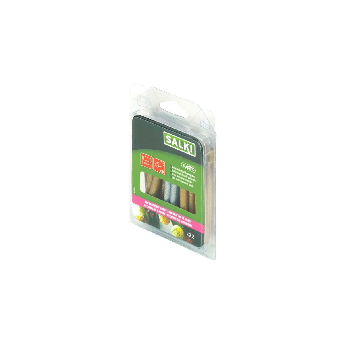Smältlimstift Salki 430208 Silvrig Gyllene Glitter Dekoration Ø 8 x 95 mm 105 g (22 antal) - 5