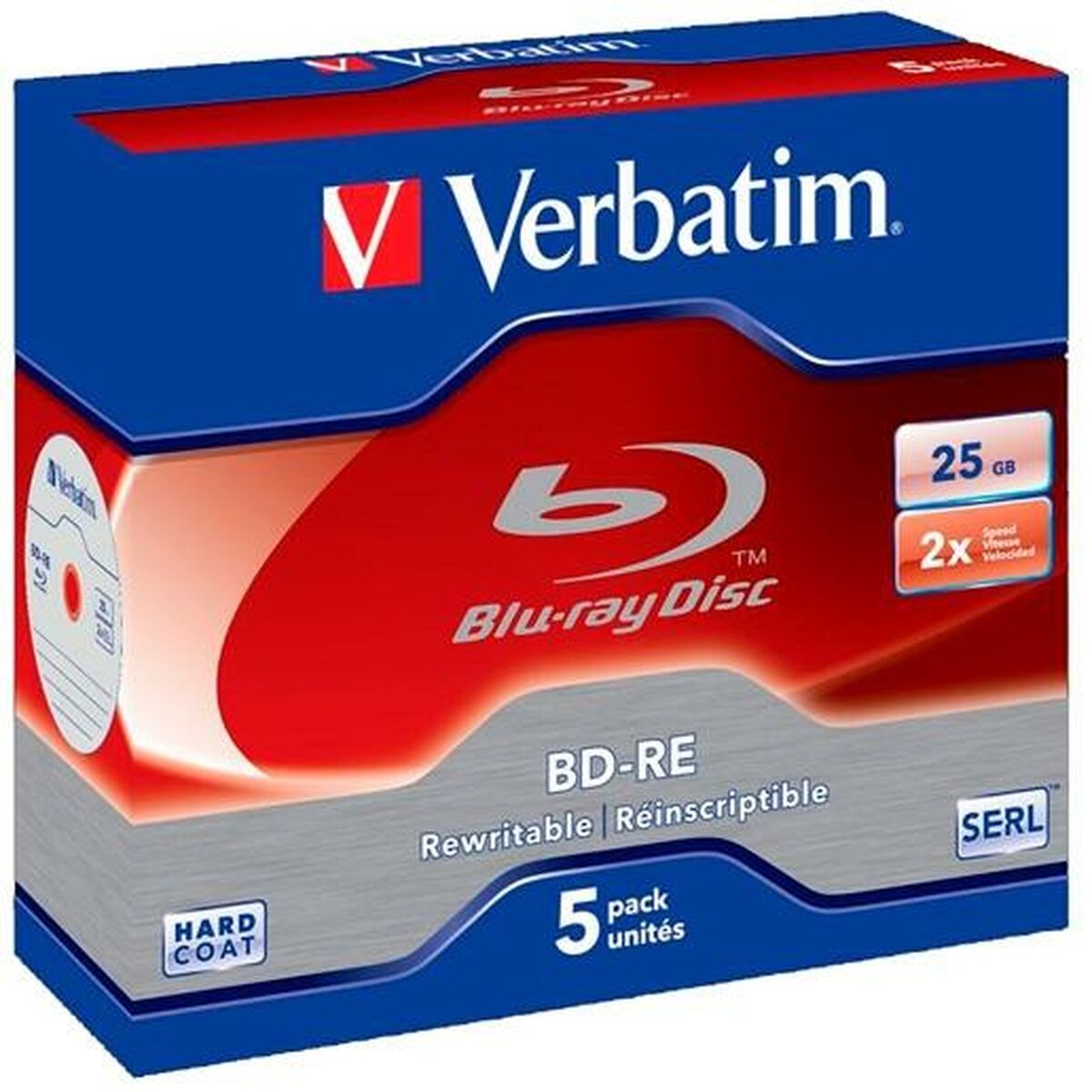 Blu-ray BD-RE Verbatim Datalife 5 antal 25 GB 6x