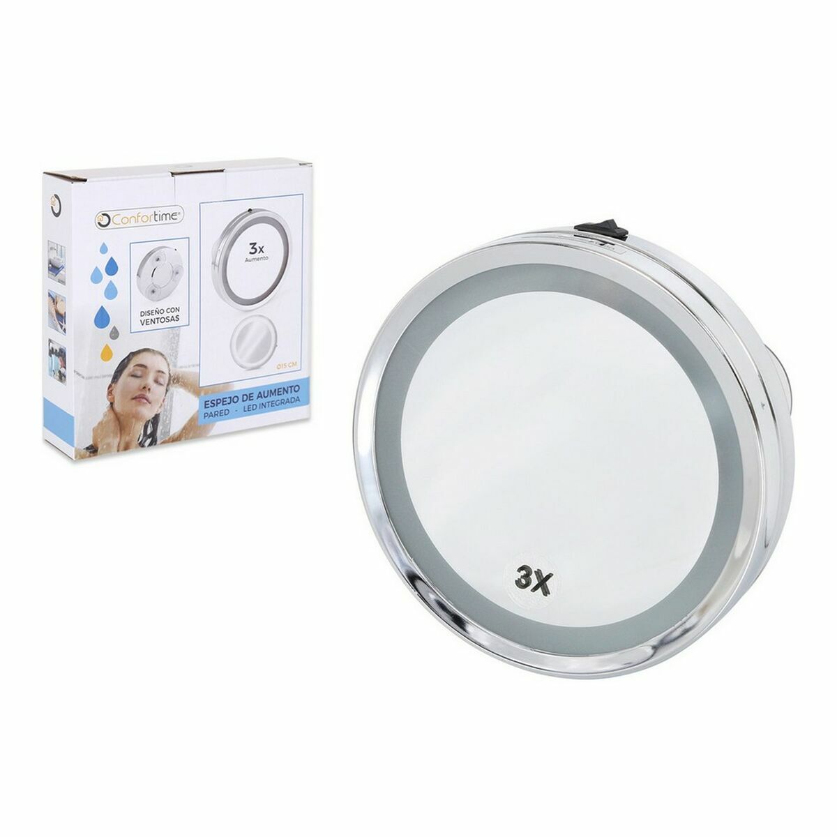 Förstorande Spegel Confortime LED 15 x 3 x 15 cm (6 antal) - 3