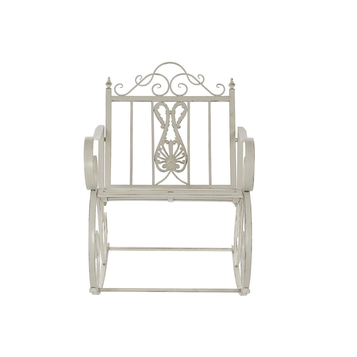 Gungstol DKD Home Decor Metall Aluminium Vit (63 x 89 x 92 cm) - 5