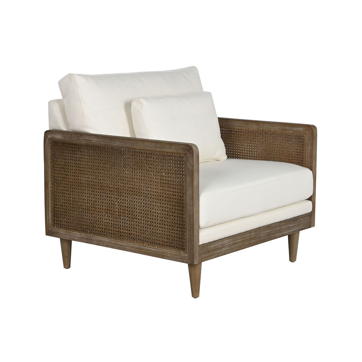 Fåtölj Home ESPRIT Vit Naturell 93 x 86 x 88 cm