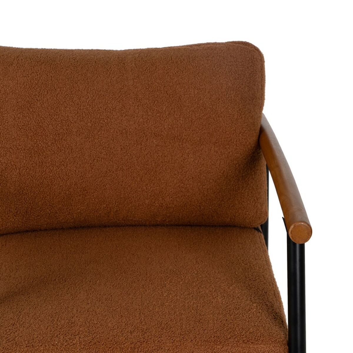 Fåtölj Brun Svart Gummiträ Tyg 70 x 76 x 81 cm - 5