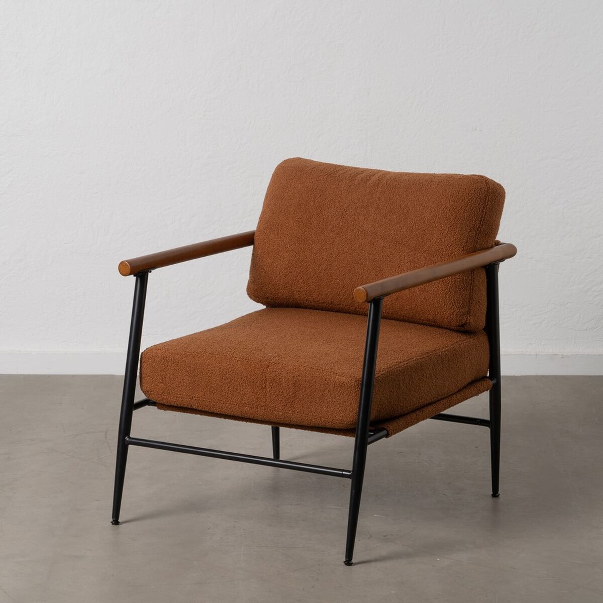 Fåtölj Brun Svart Gummiträ Tyg 70 x 76 x 81 cm - 2