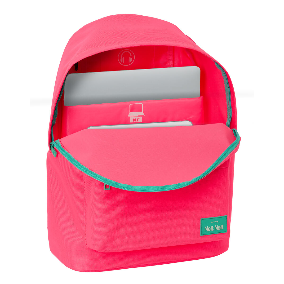 Laptopryggsäck Nait Nait Rosa 31 x 41 x 16 cm - 3