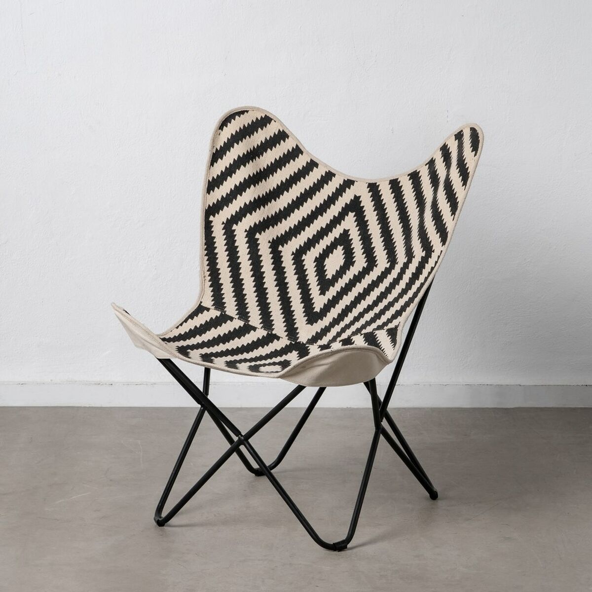 Fåtölj Vit Svart 75 x 75 x 95 cm - 2