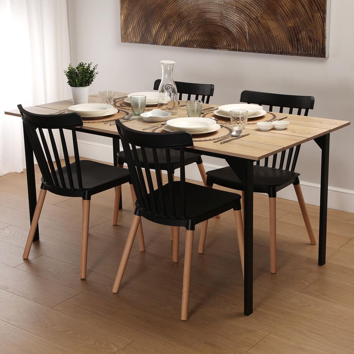 Matsalsbord Versa Collins Metall Melamin Trä MDF 75 x 80 x 164,5 cm - 2
