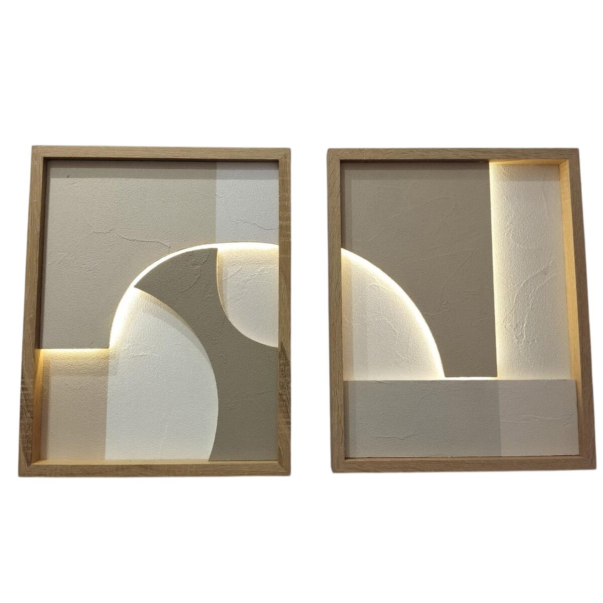 Bild med LED Home ESPRIT polystyren Trä MDF 40 x 3,8 x 50 cm - 2