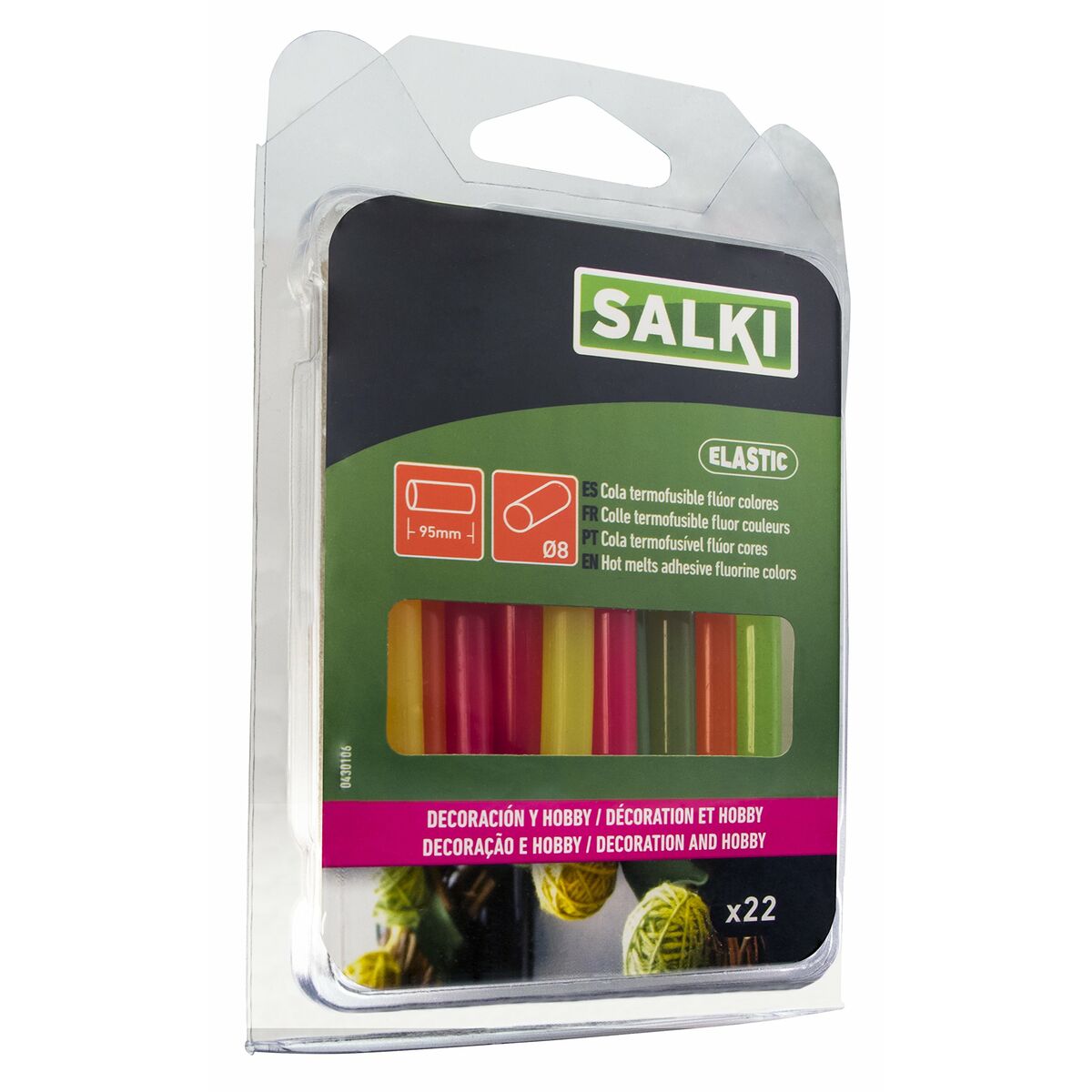 Smältlimstift Salki 430106 Multicolour Dekoration Fluor Ø 8 x 95 mm 105 g (22 antal) - 3
