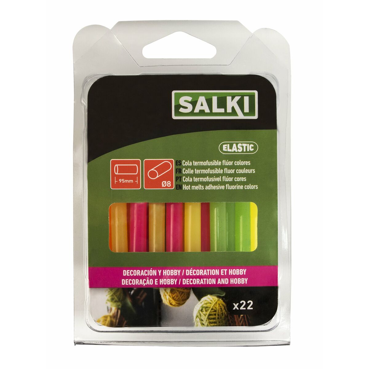 Smältlimstift Salki 430106 Multicolour Dekoration Fluor Ø 8 x 95 mm 105 g (22 antal) - 8
