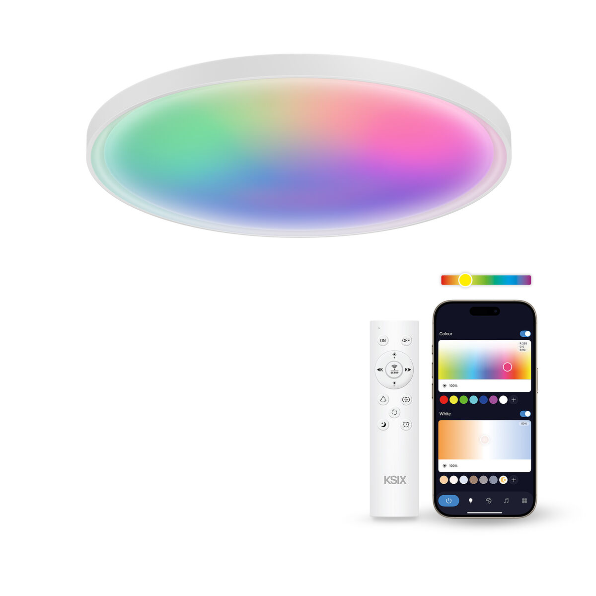 Infälld taklampa med LED KSIX SmartLED KSIX Halo 2 Vit Plast 25 W (3000k - 6500k) (6500 K) - 3