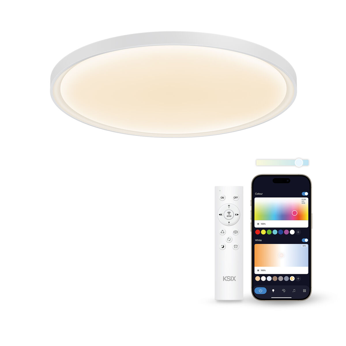 Infälld taklampa med LED KSIX SmartLED KSIX Halo 2 Vit Plast 25 W (3000k - 6500k) (6500 K) - 2