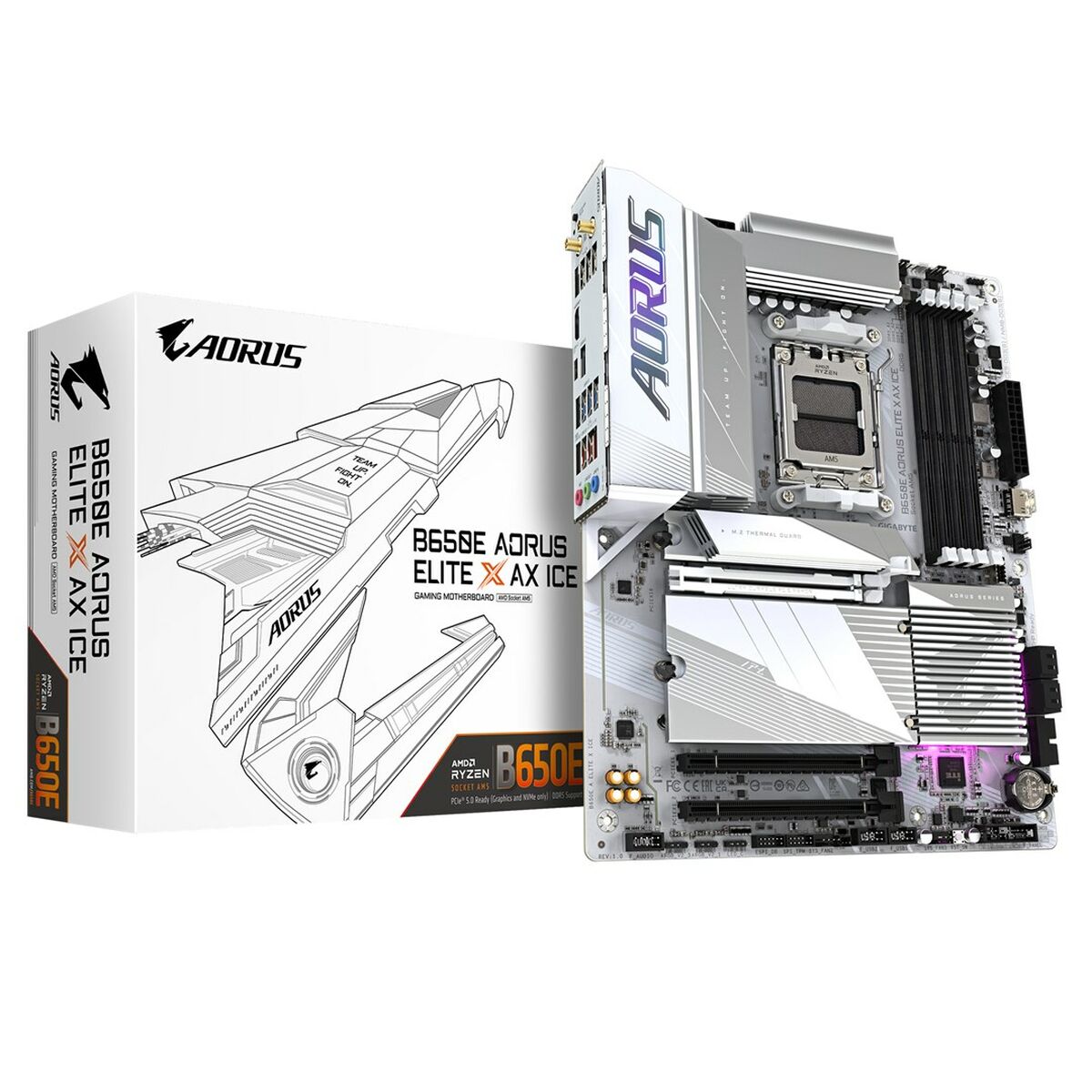 Moderkort Gigabyte B650E AORUS ELITE X ICE AMD B650 AMD AM5