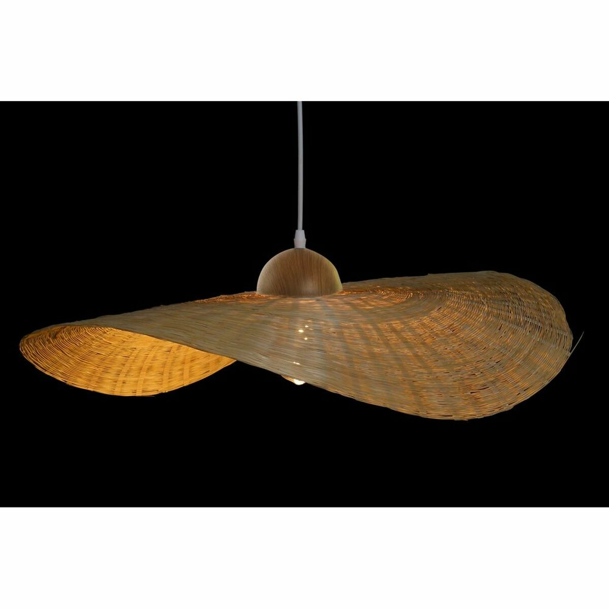 Taklampa DKD Home Decor 70 x 70 x 10 cm Naturell 220 V 40 W Solhatt - 2