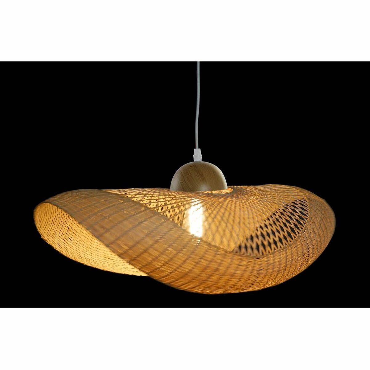 Taklampa DKD Home Decor Brun Bambu 40 W Solhatt 220 V 70 x 34 x 20 cm - 2