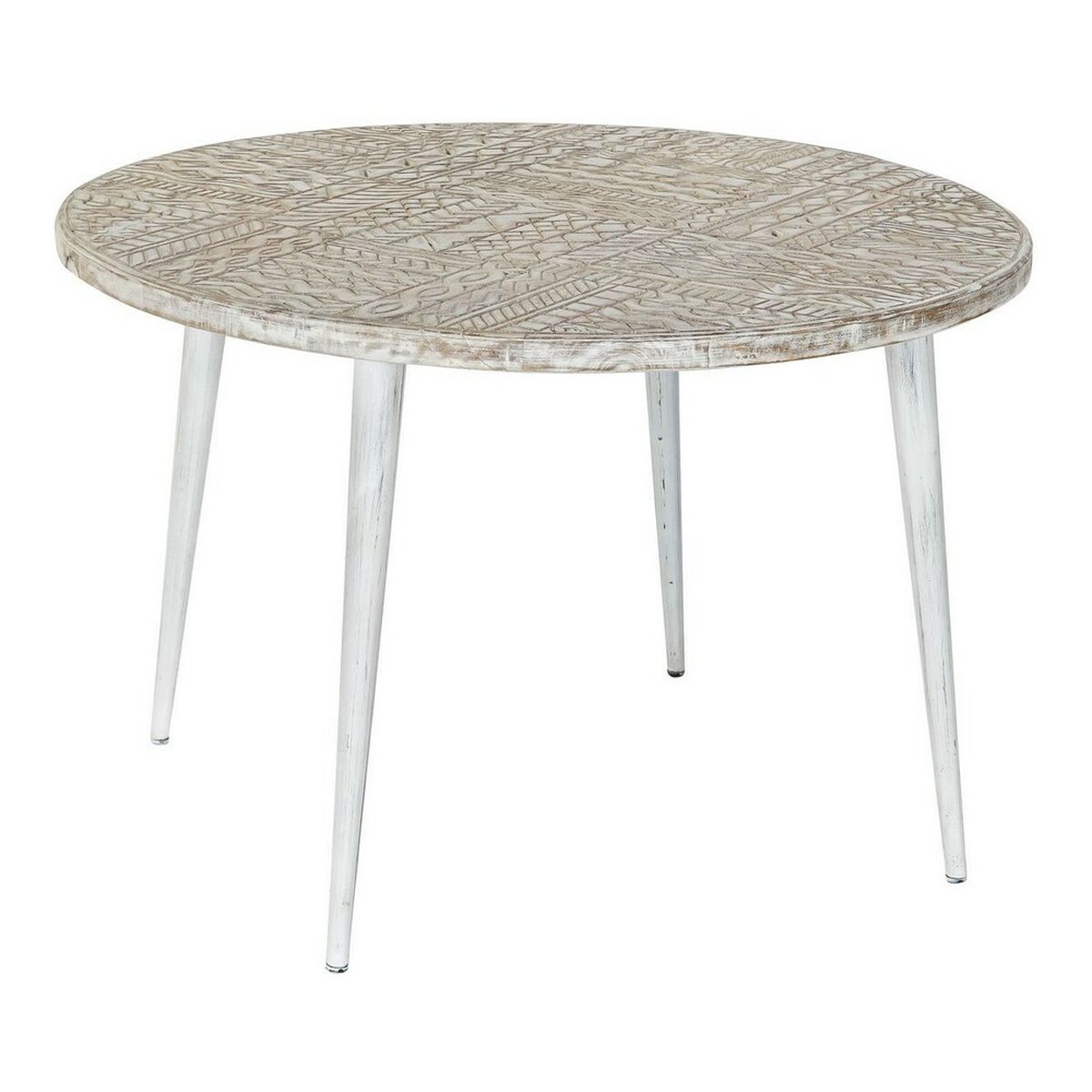 Sidobord DKD Home Decor 8424001820115 75 x 75 x 50 cm Gyllene Metall Vit Mangoträ (75 x 75 x 50 cm) - 5