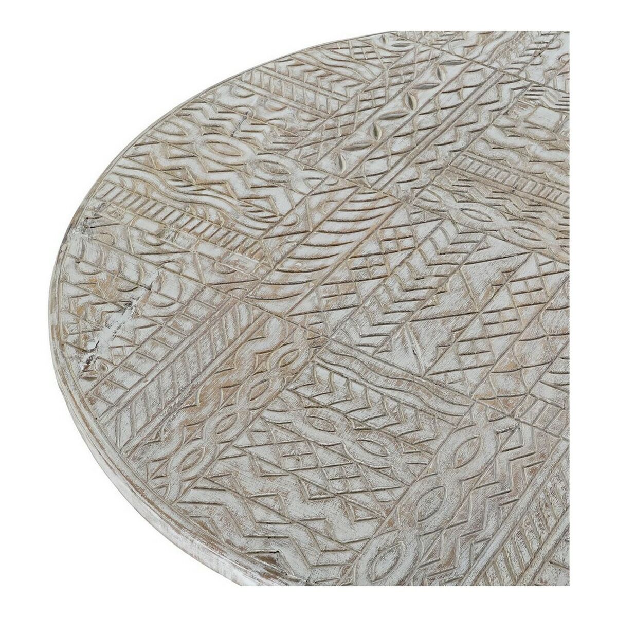 Sidobord DKD Home Decor 8424001820115 75 x 75 x 50 cm Gyllene Metall Vit Mangoträ (75 x 75 x 50 cm) - 6
