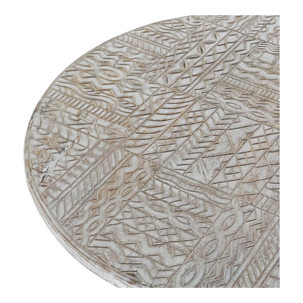 Sidobord DKD Home Decor 8424001820115 75 x 75 x 50 cm Gyllene Metall Vit Mangoträ (75 x 75 x 50 cm) - 2