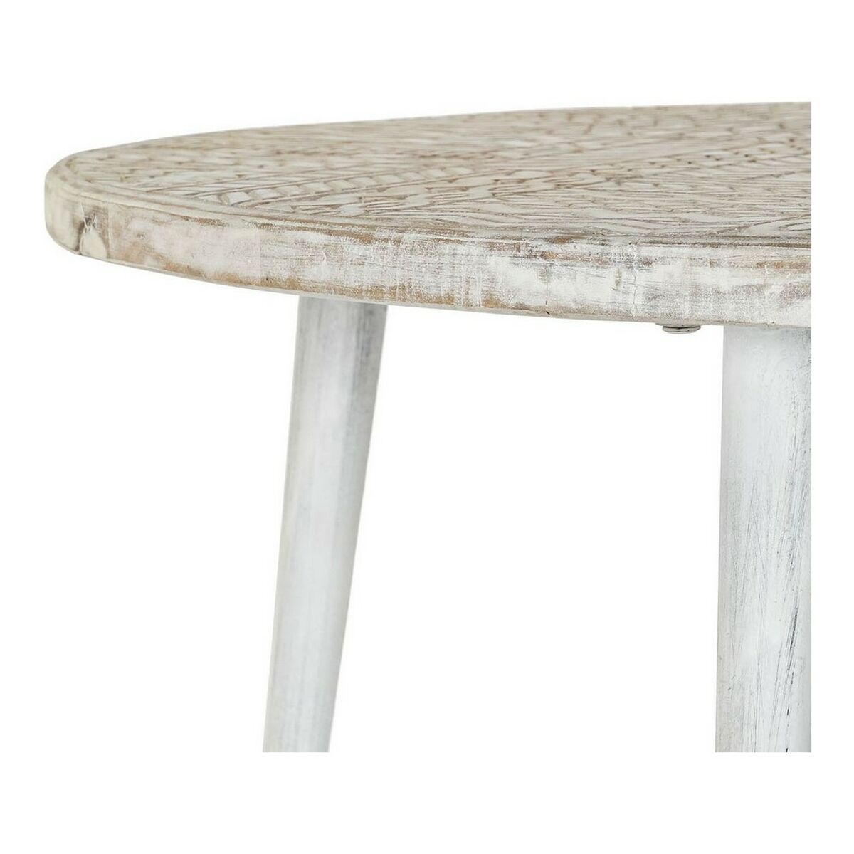 Sidobord DKD Home Decor 8424001820115 75 x 75 x 50 cm Gyllene Metall Vit Mangoträ (75 x 75 x 50 cm) - 11