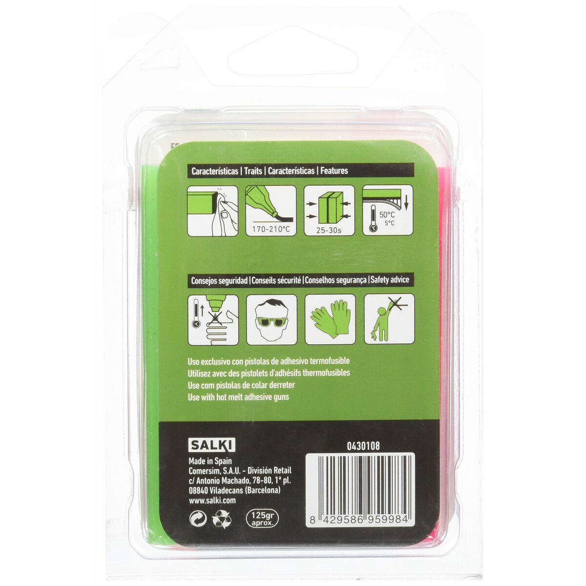 Smältlimstift Salki 430108 Multicolour Dekoration Fluor Ø 12 x 95 mm 125 g (12 antal) - 2