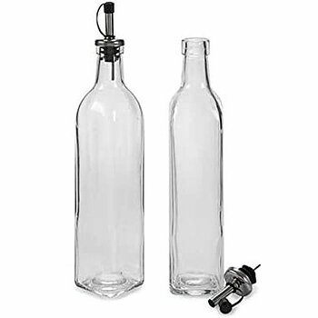 Set med olja och vinäger Vivalto Transparent Glas Silikon Rostfritt stål 500 ml 2 x 50 ml 5,7 x 29,5 x 5,7 cm 12 x 31 x 6 cm (12