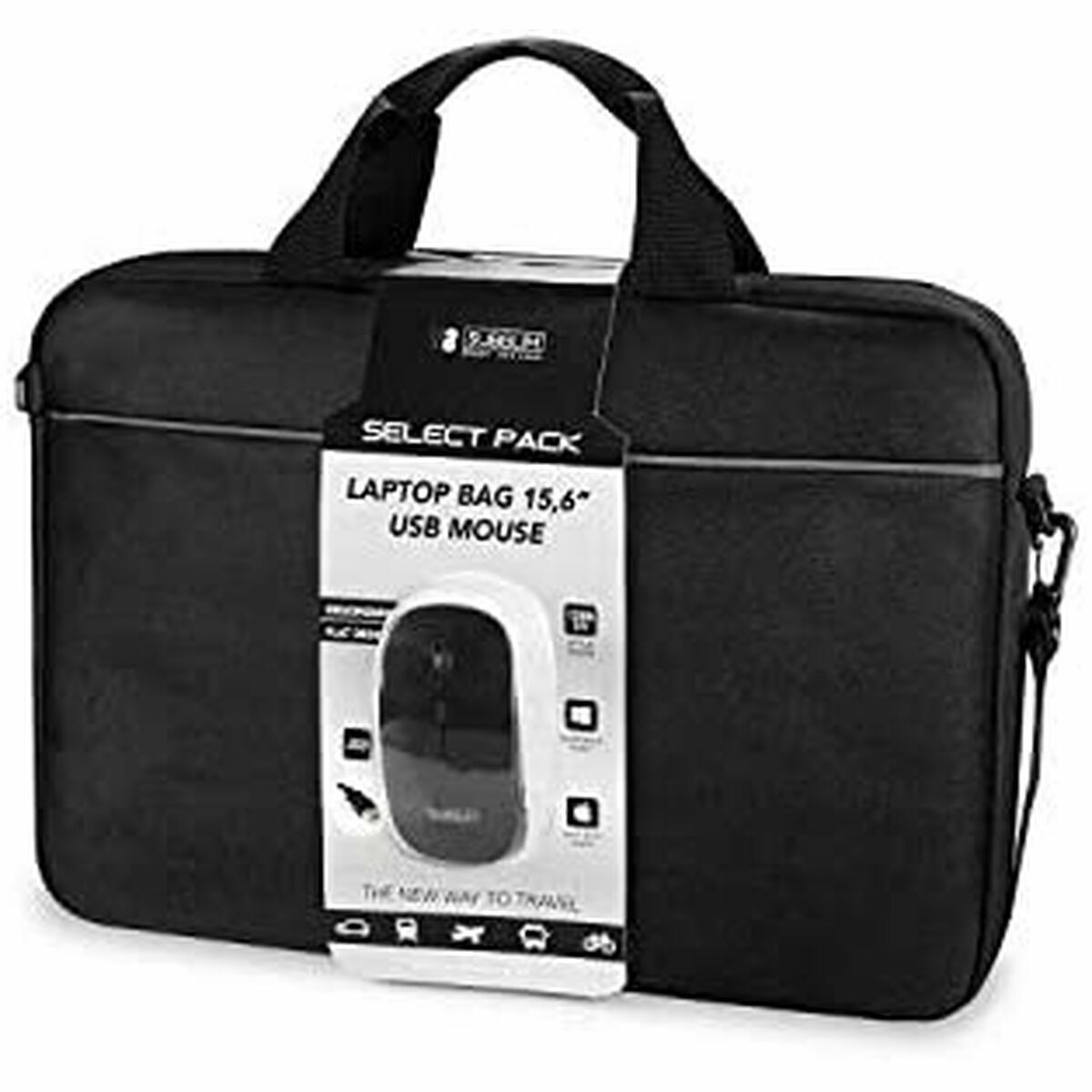 Laptopväska Subblim Maletín con Ratón Select Pack Wired Mouse USB + Laptop bag 15,6"