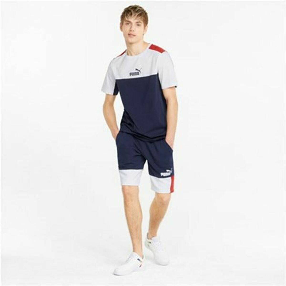 Sportshorts för män Puma Essentials+ Block Mörkblå - 6