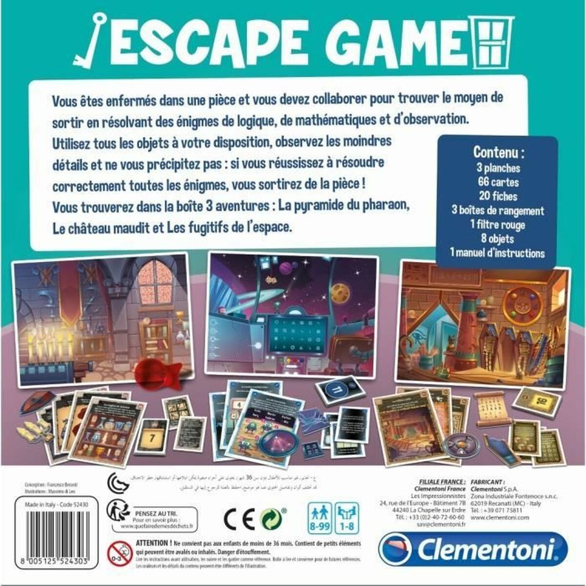 Sällskapsspel Clementoni 52430 Escape Game 31 x 6 x 31 cm - 5