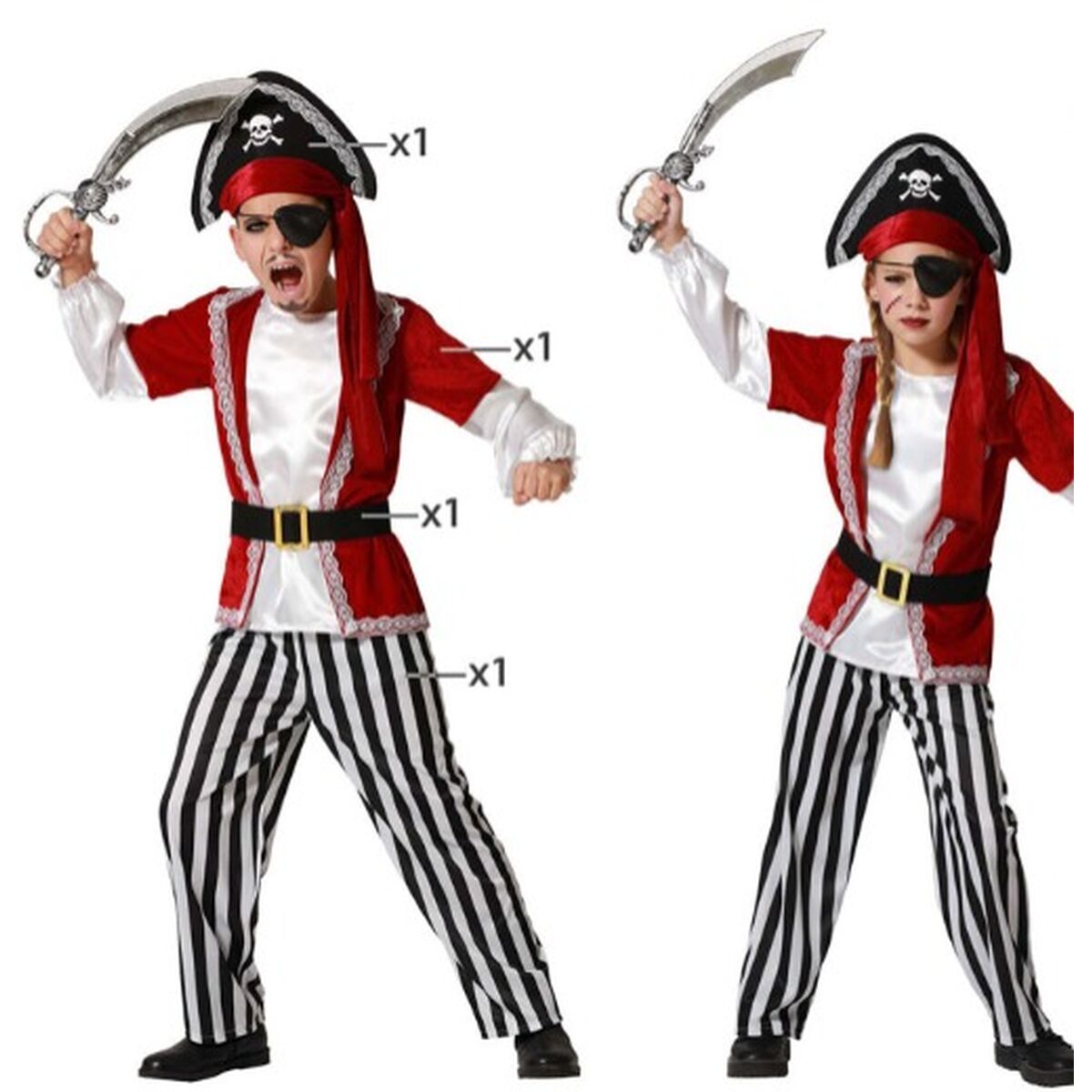 Maskeraddräkt för barn Multicolour Pirater - 3