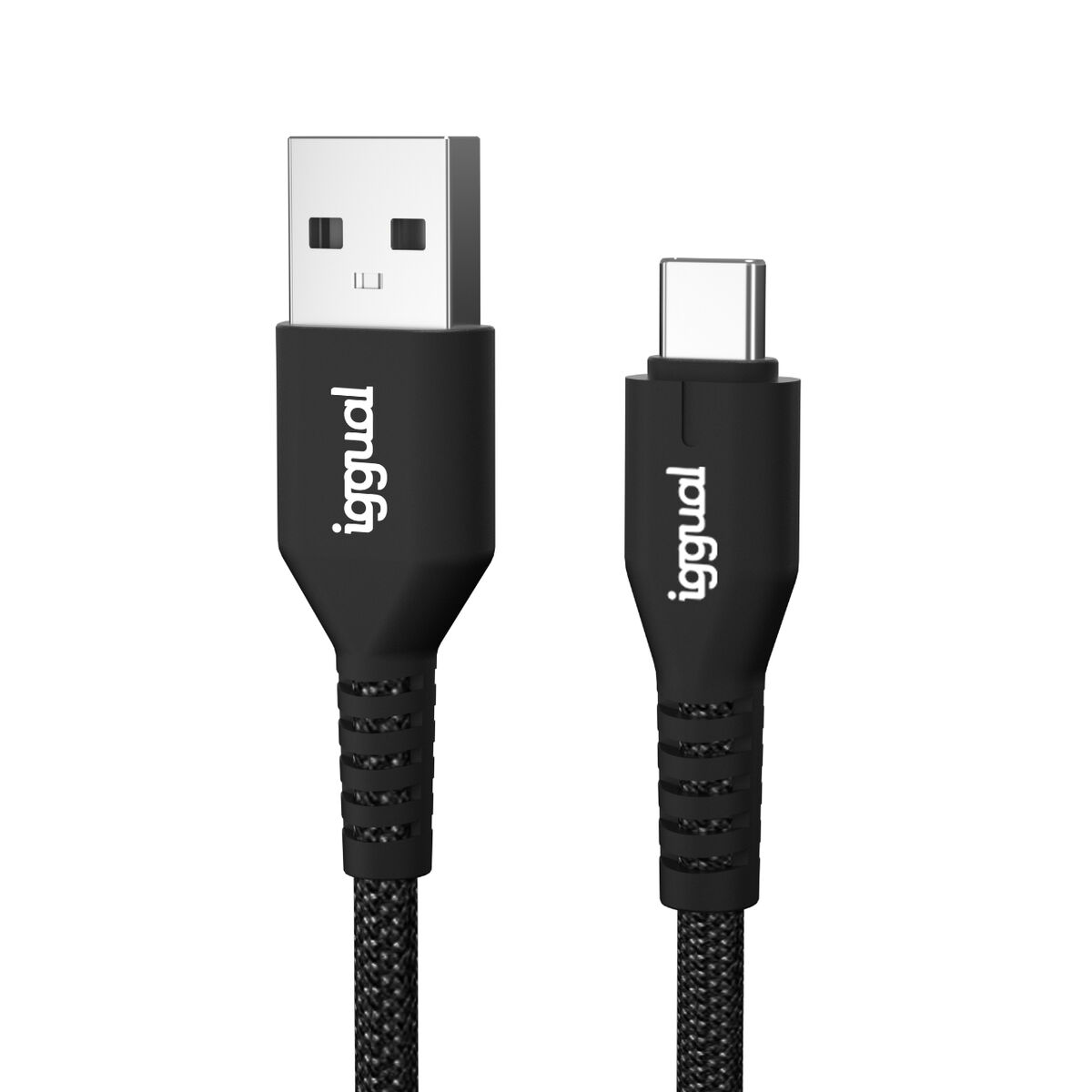 USB A till USB-C Kabel iggual IGG320006 Svart 1,8 m - 2