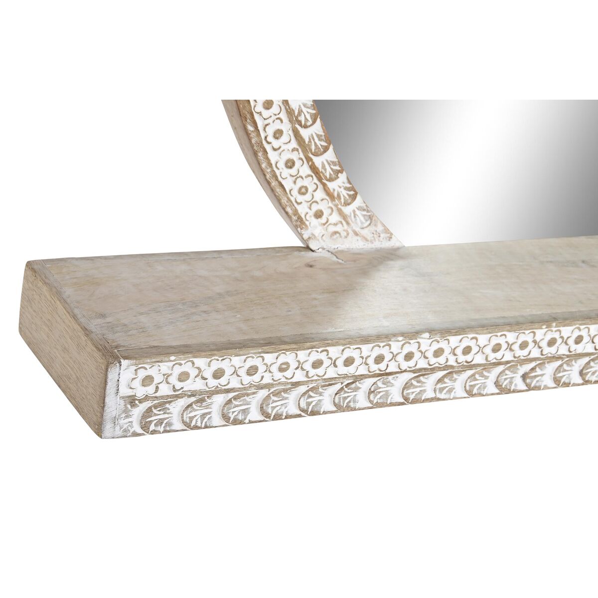 Väggspegel DKD Home Decor Vit Naturell Indier 93 x 15,2 x 76,2 cm 90 x 16 x 76 cm - 2