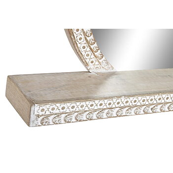 Väggspegel DKD Home Decor Vit Naturell Indier 93 x 15,2 x 76,2 cm 90 x 16 x 76 cm